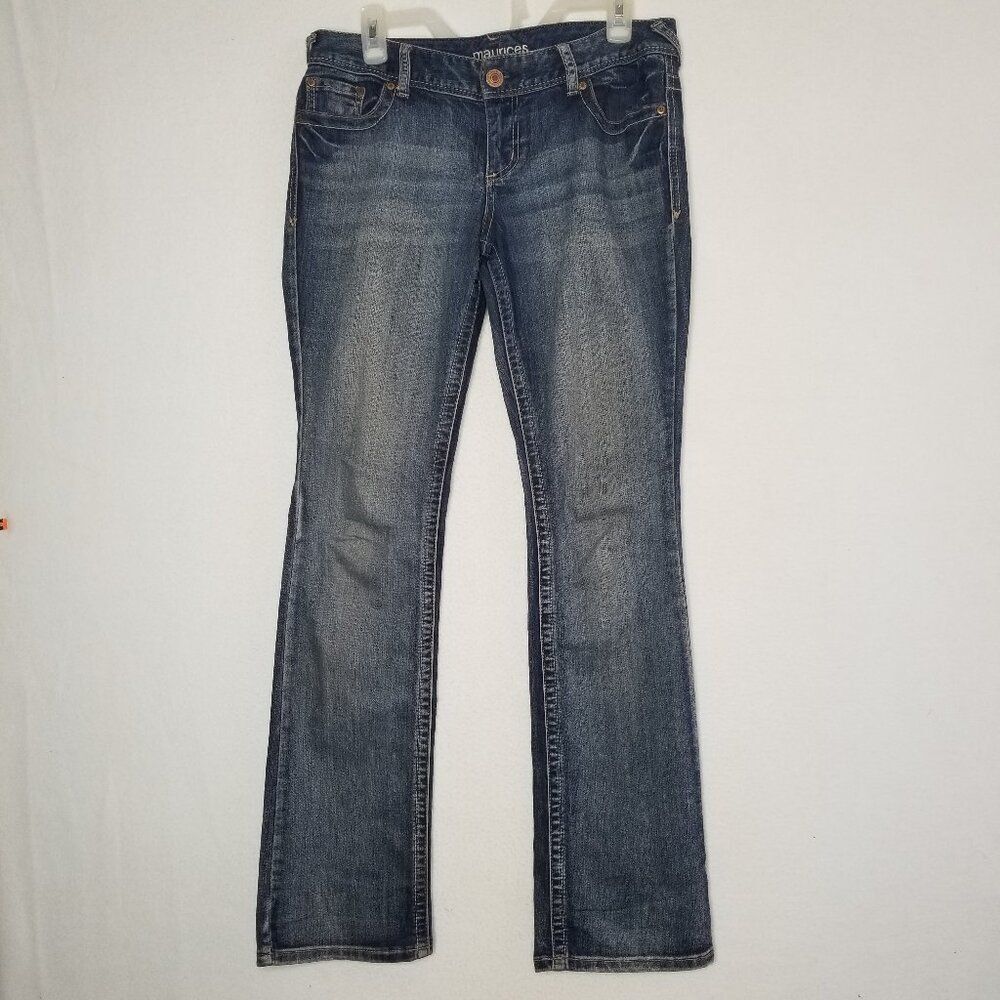 Maurices Fade Boot Cut Mid Rise Denim Blue Jeans Size 7/8 Reg.